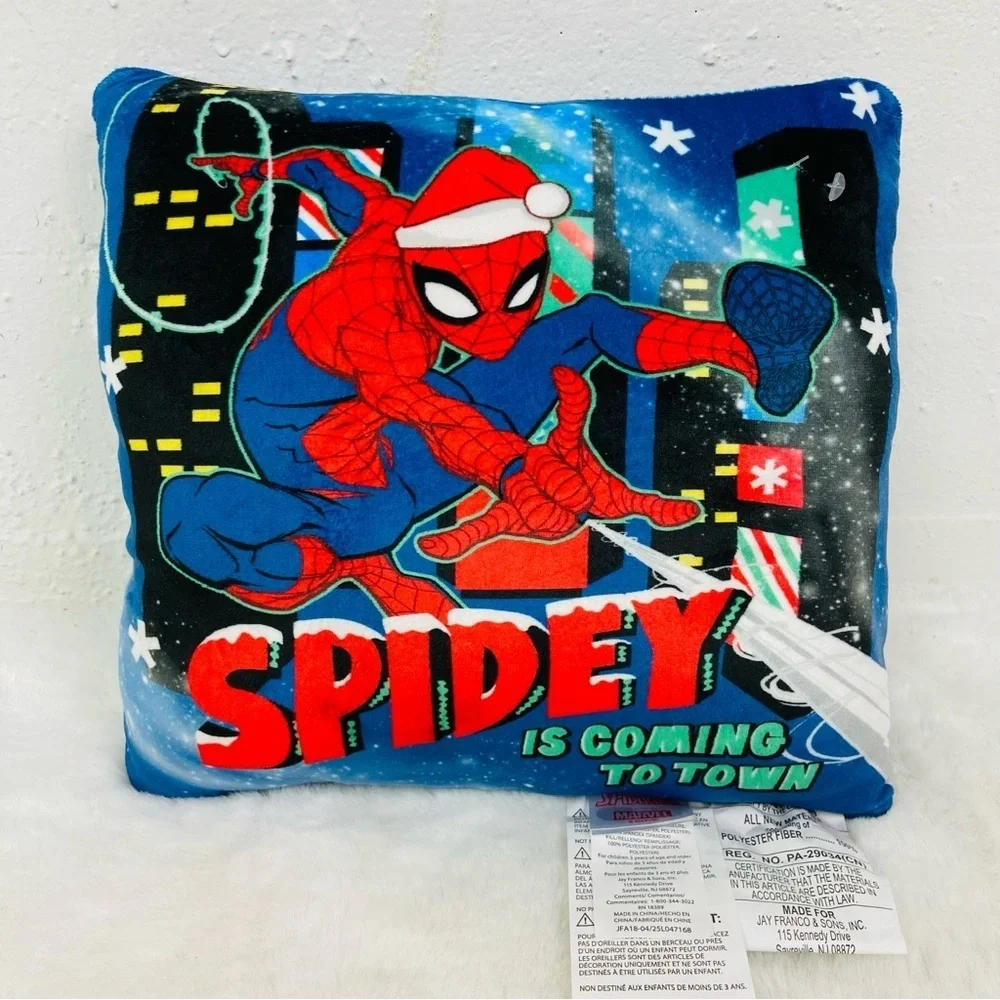 Marvel Spider-Man Holiday spidey is coming to town Christmas mini Pillow